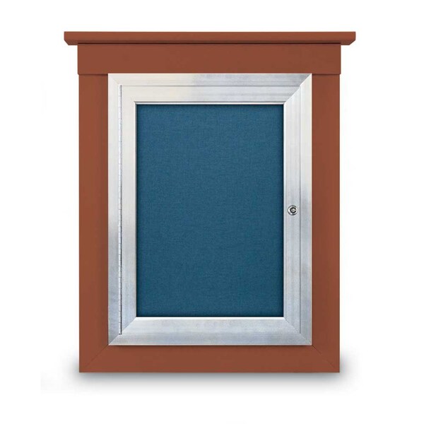 72"x48" 3-Door Enclosed Letterboard, Burgundy/Cherry